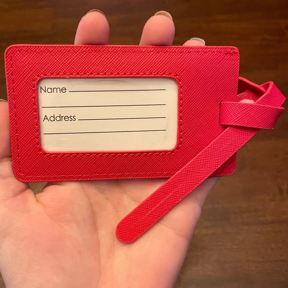 Marc Tetro Red Passport Holder and Luggage Tag Set